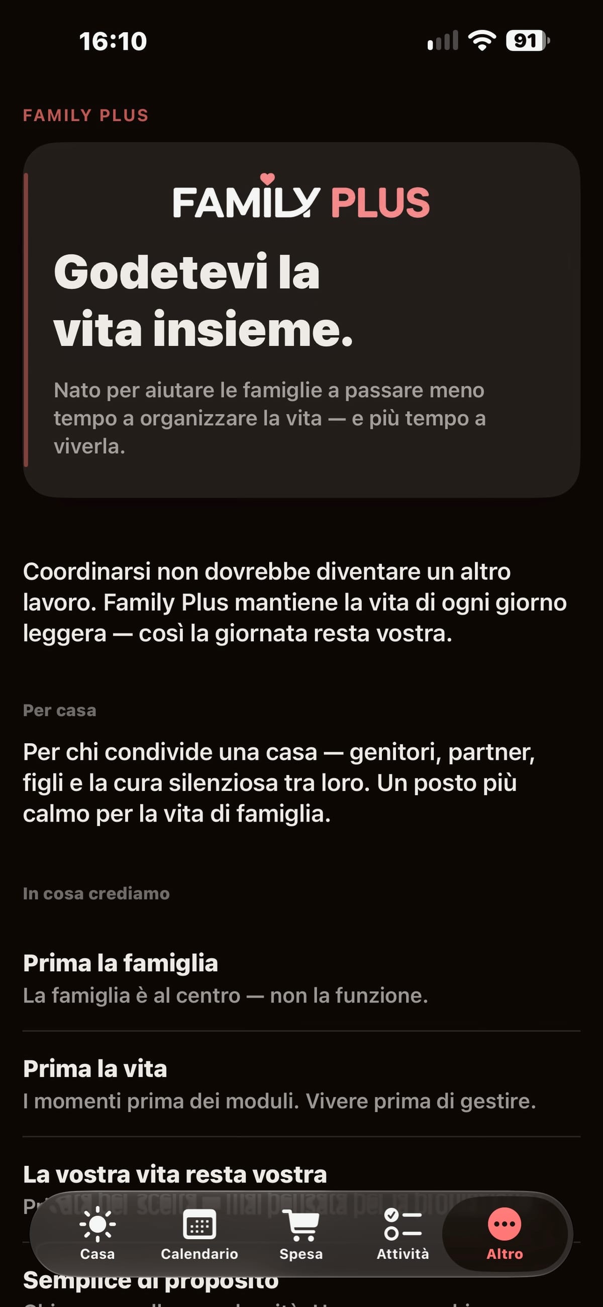Family Plus — La Storia (Story) su iPhone