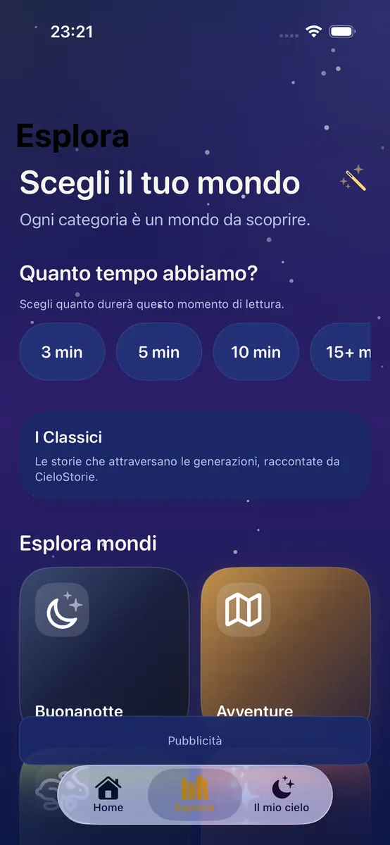 CieloStorie — Esplora il catalogo su iPhone